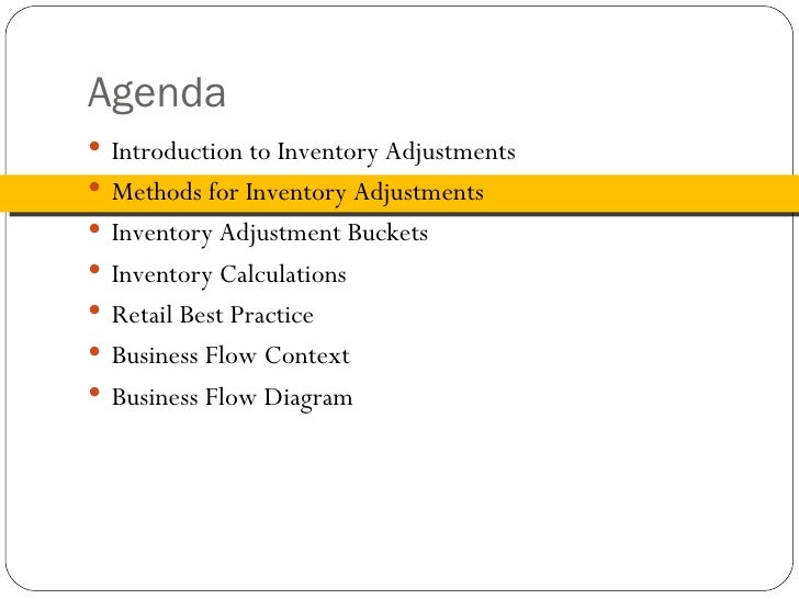 Inventory Adjustments