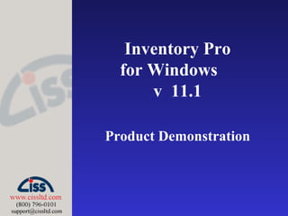 Inventory Pro for Windows  v  11.1 Product Demonstration 