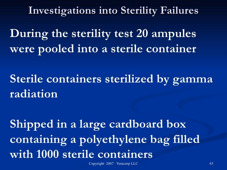 Investigations Into Sterility Failures