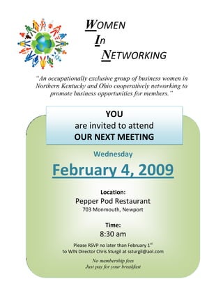 Invitation for WIN Group