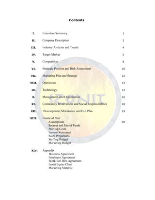 Izonit Business Plan
