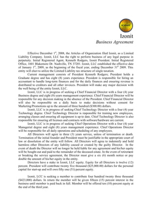 Izonit Business Plan