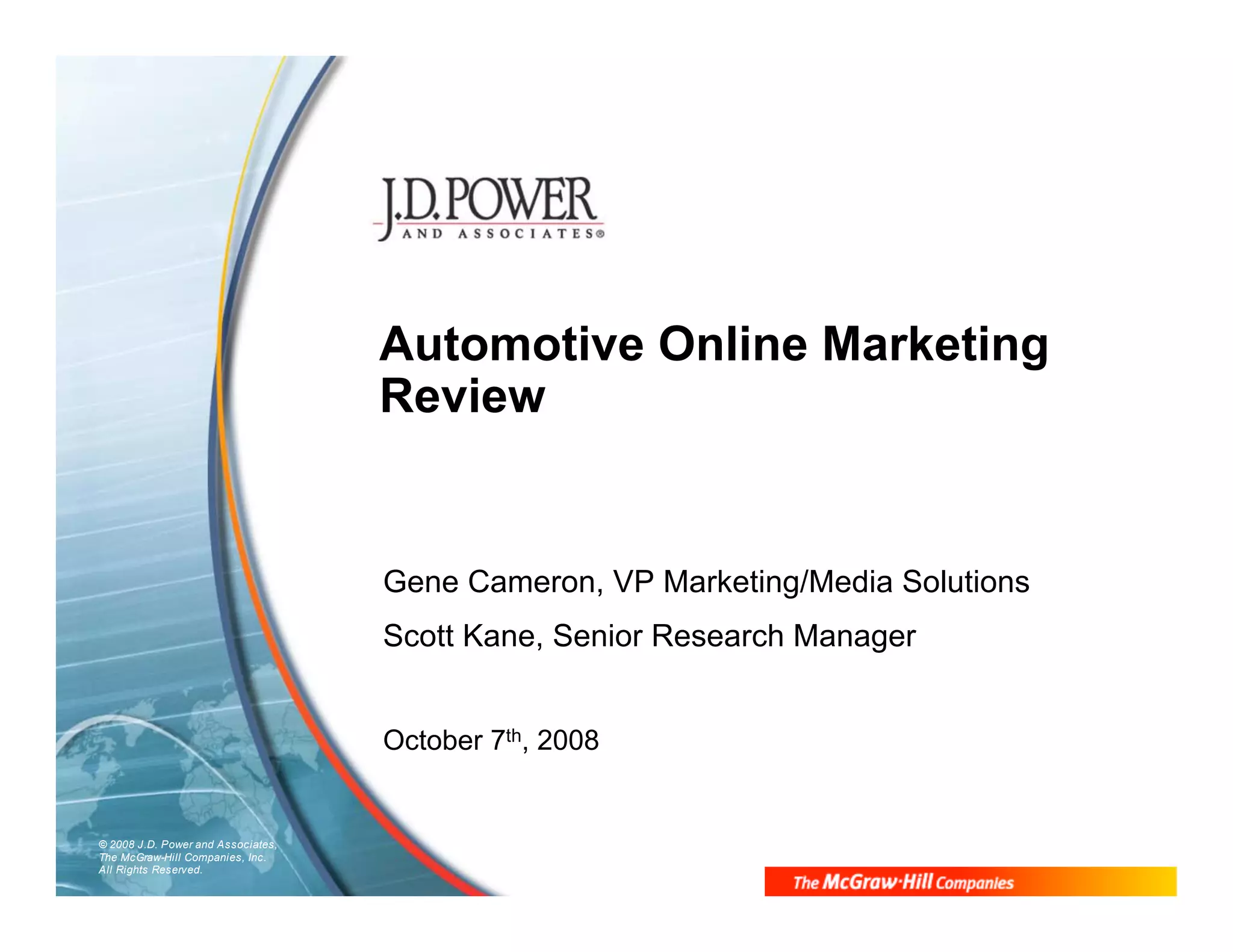 Jd P Ower Auotmotive Online Marketing Review 2008