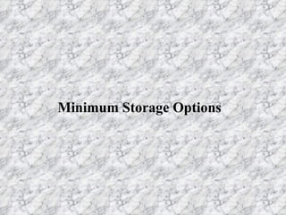 Minimum Storage Options 