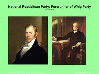 National Republican Party: Forerunner of Whig Party (1825-1833) 