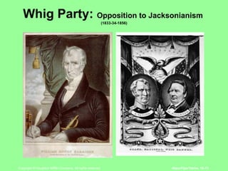 Whig Party:  Opposition to Jacksonianism  (1833-34-1856) 