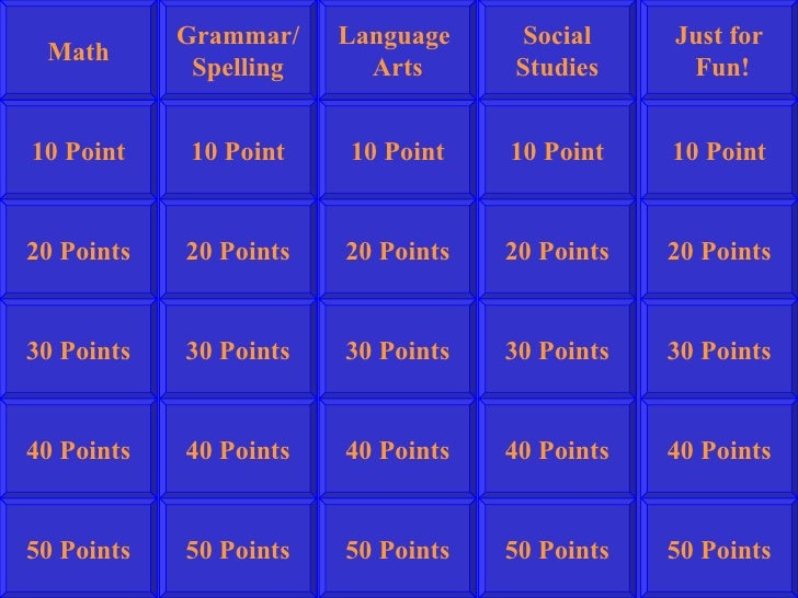 Jeopardy Game