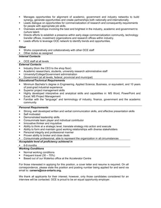 Director, Commercialization