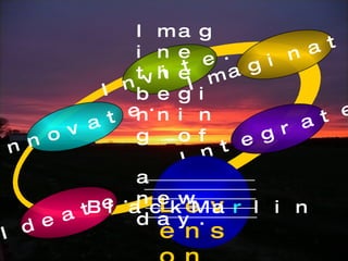 Invite. Imaginate. Integrate. Ideate. Innovate. Levenson BlackMa r lin __________________________ __________________________ __________________________ __________________________ __________________________ Imagine the beginning of  a new day. 