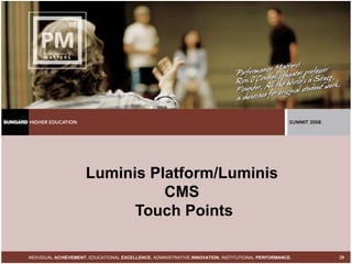 Luminis Platform/Luminis CMS  Touch Points 