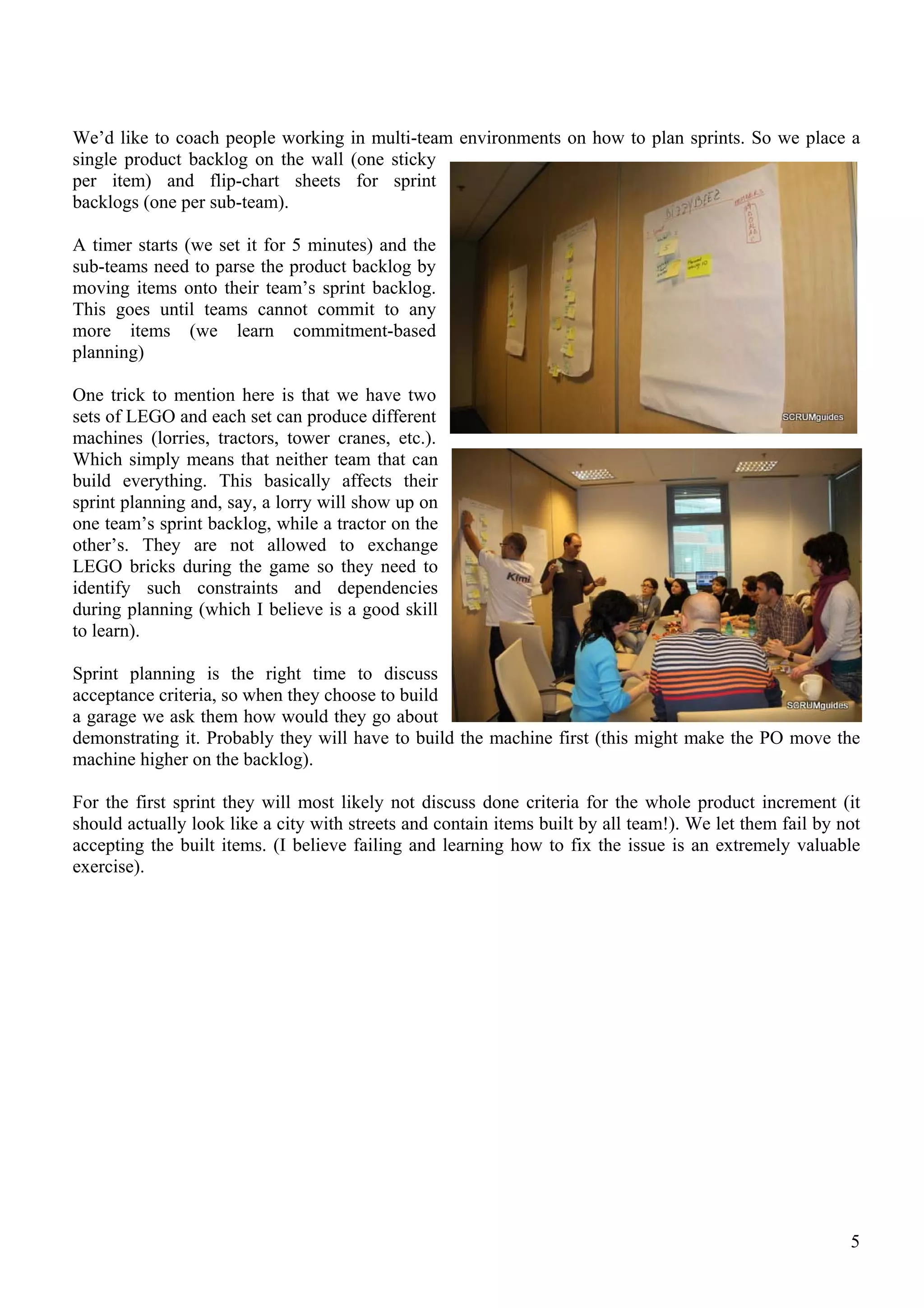 Lego For Extended Scrum Simulation