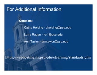 Larry Ragan's Quality Assurance@Penn State: Process & Outcomes