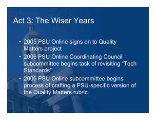 Larry Ragan's Quality Assurance@Penn State: Process & Outcomes