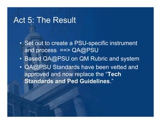 Larry Ragan's Quality Assurance@Penn State: Process & Outcomes