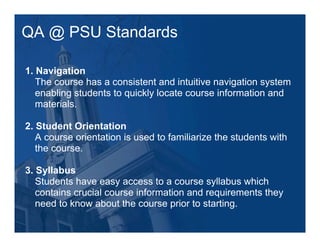 Larry Ragan's Quality Assurance@Penn State: Process & Outcomes