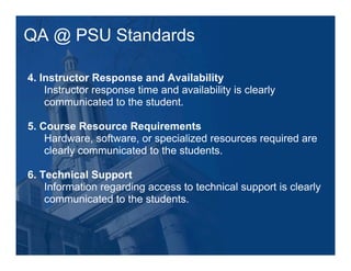 Larry Ragan's Quality Assurance@Penn State: Process & Outcomes