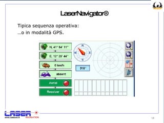 LaserNavigator® Tipica sequenza operativa: … o in modalità GPS. 