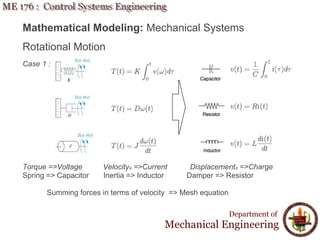 Lecture 4 ME 176 2 Mathematical Modeling | PDF