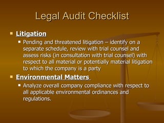 Legal Audit Power Point | PPT