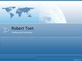 Professional Summary Robert Toet 
