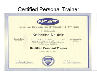Certified Personal Trainer 