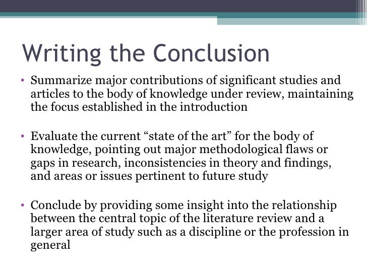 conclusion of literature review