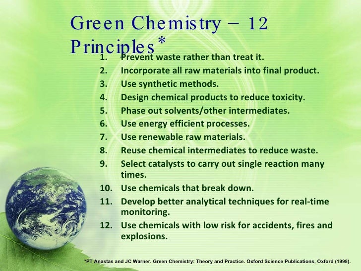 12 principles of green chemistry