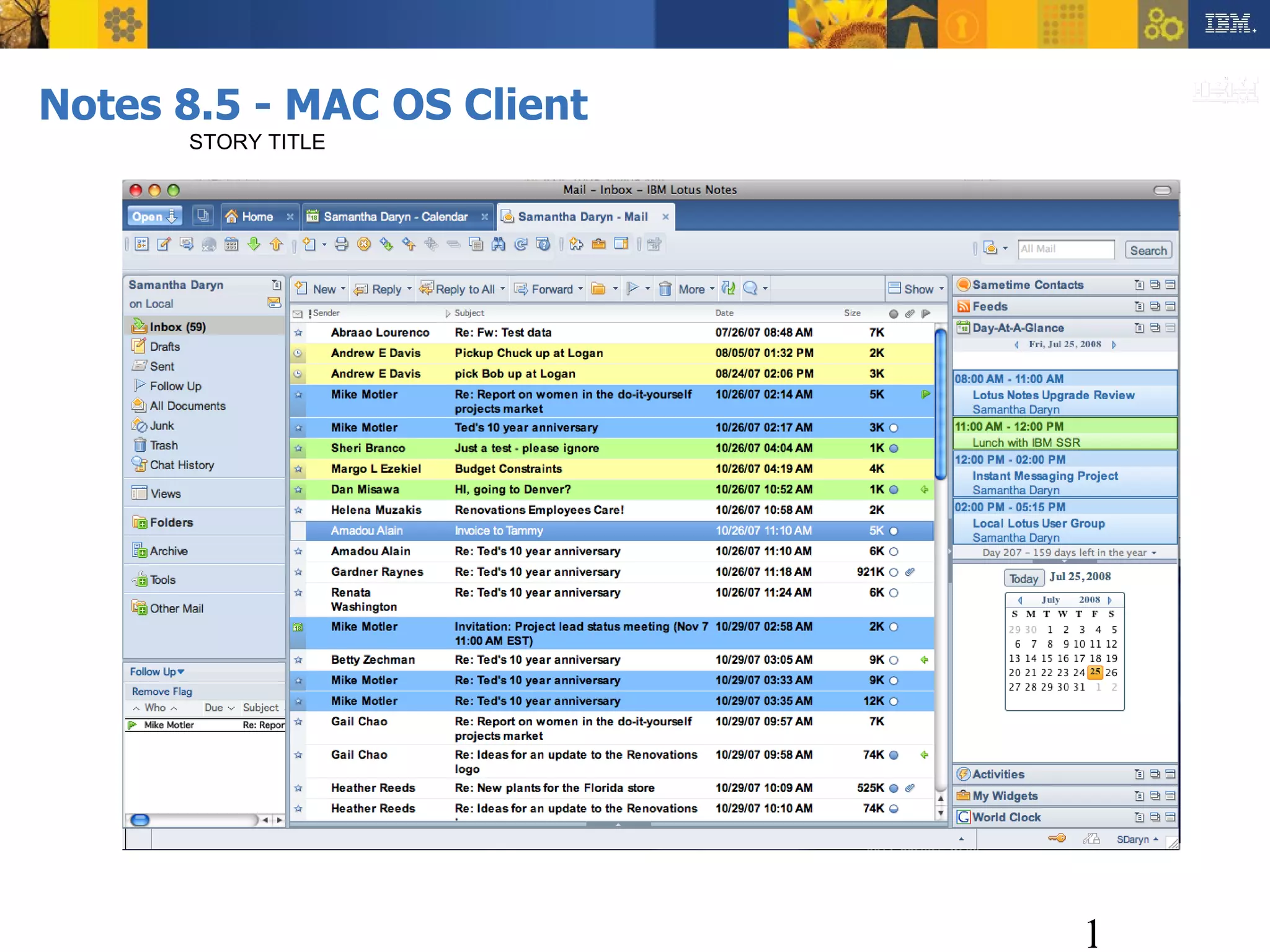 Notes 8.5 - MAC OS Client  STORY TITLE 