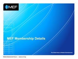 MEF Membership Details 