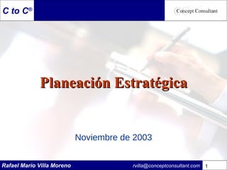 Planeación Estratégica Noviembre de 2003 