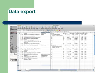 Data export
 