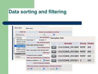 Data sorting and filtering
 