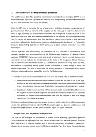 Mediterranean Solar Plan Global Presentation