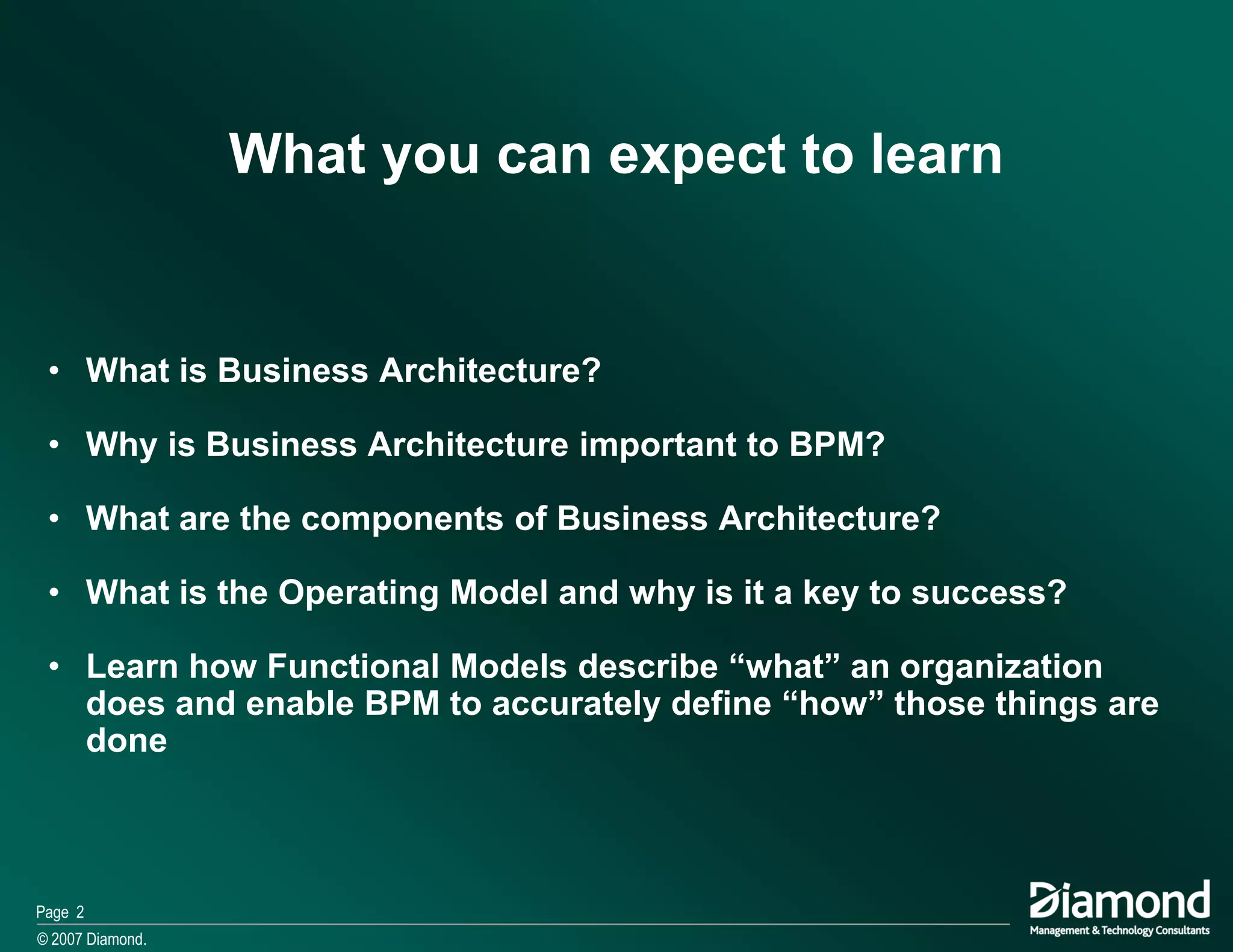 Ma The Role Of Bpm In Business Architecture 2007 11