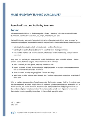 Maine Mandatory Training Kit