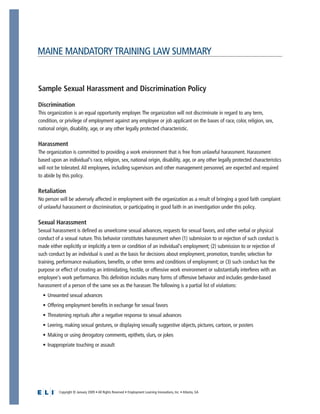 Maine Mandatory Training Kit