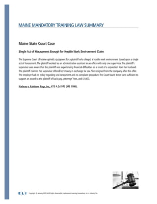 Maine Mandatory Training Kit