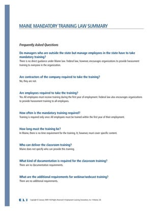 Maine Mandatory Training Kit