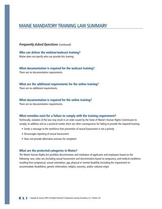 Maine Mandatory Training Kit