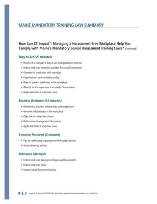 Maine Mandatory Training Kit