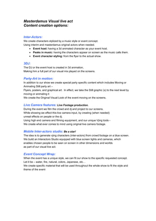 Masterdamus Features List