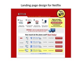 Landing page design for Netflix 