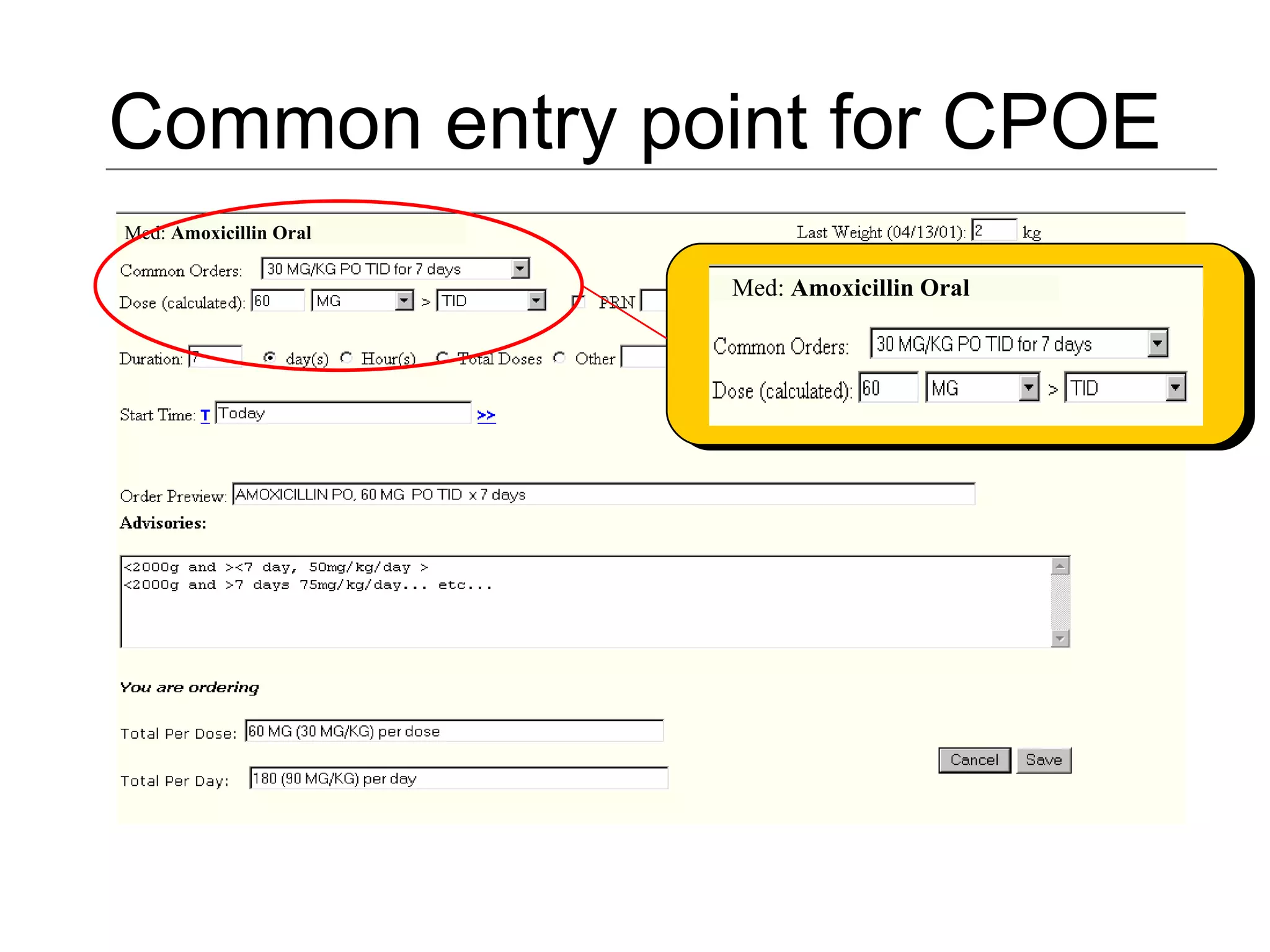 Common entry point for CPOE Med:  Amoxicillin Oral Med:  Amoxicillin Oral 