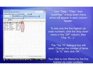 Microsoft Office Excel 2003 Sorting And Filtering | PPT