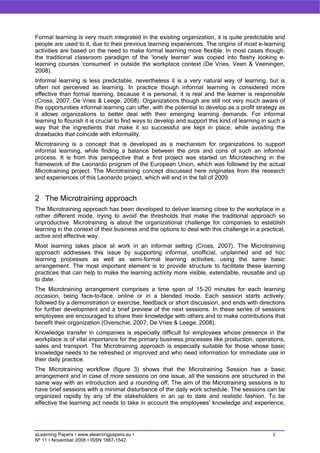 Microtraining as a support mechanism for informal learning