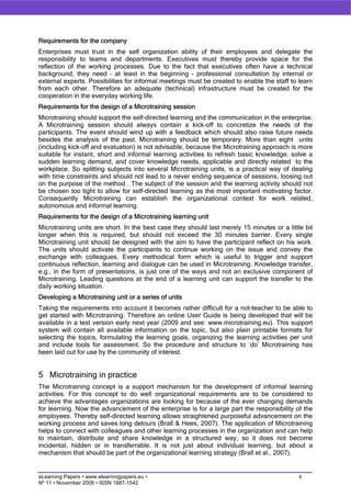 Microtraining as a support mechanism for informal learning