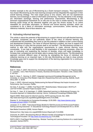 Microtraining as a support mechanism for informal learning
