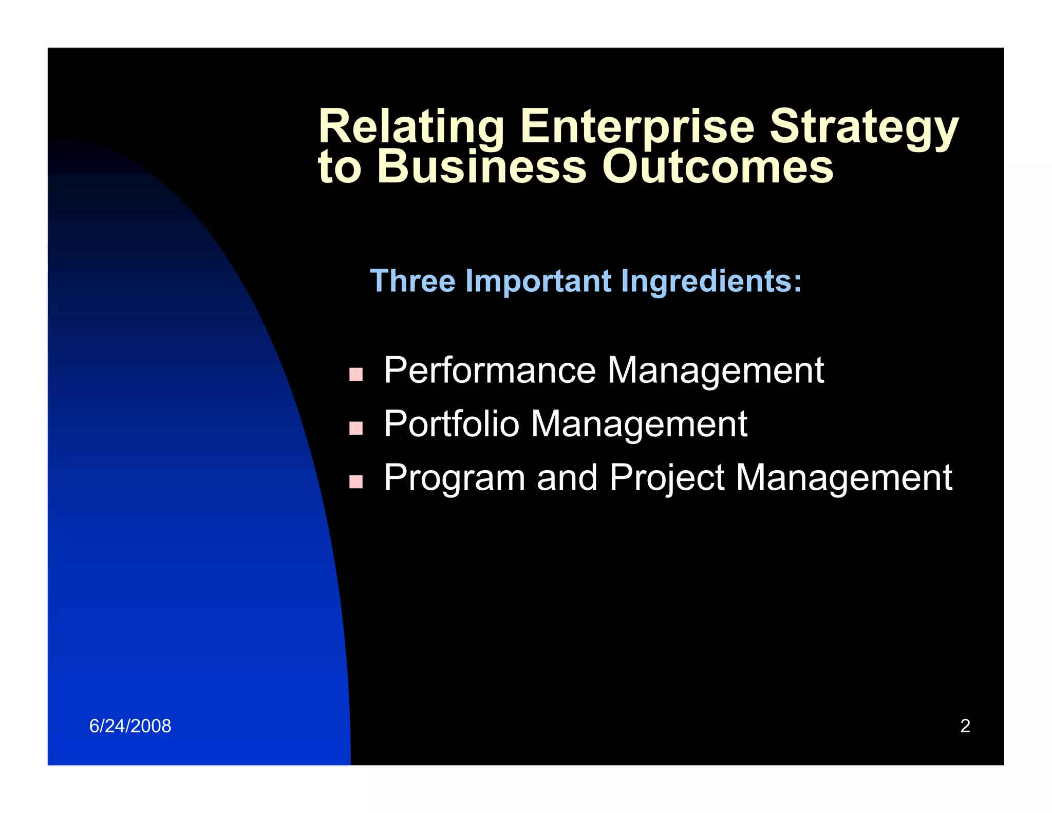 Relating Enterprise Strategy
