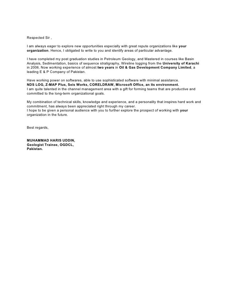 My Cover Letter