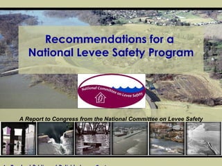 Recommendations for a  National Levee Safety Program A Report to Congress from the National Committee on Levee Safety An Involved Public and Reliable Levee Systems 